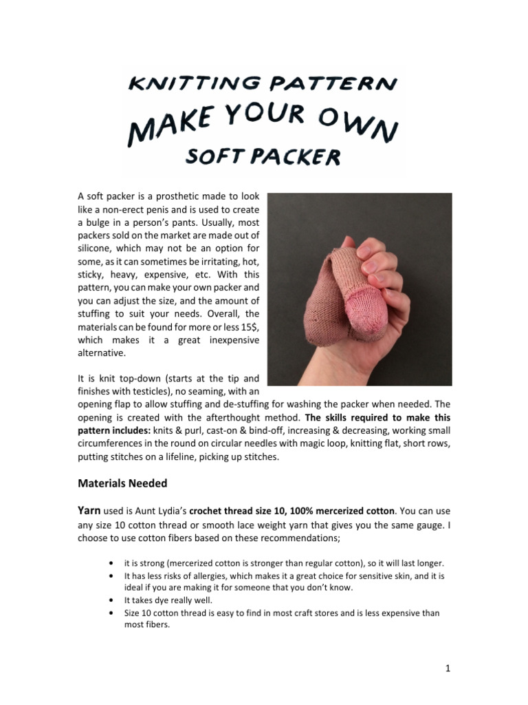 MF KnitSoftPacker Pattern V2 | PDF | Knitting | Knitting Needle