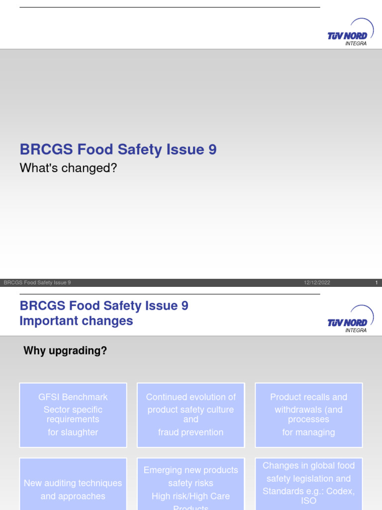 BRCGS Food Safety Issue 9 Updates | PDF | Food Safety | Safety