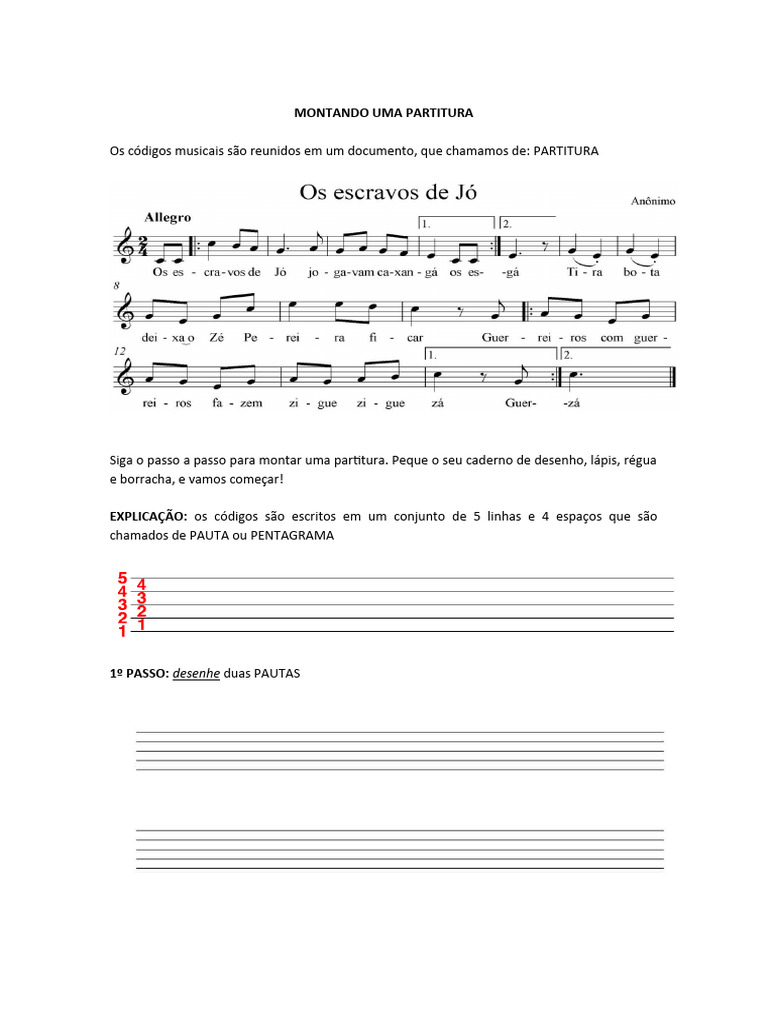 Montando Uma Partitura - Passo A Passo | PDF