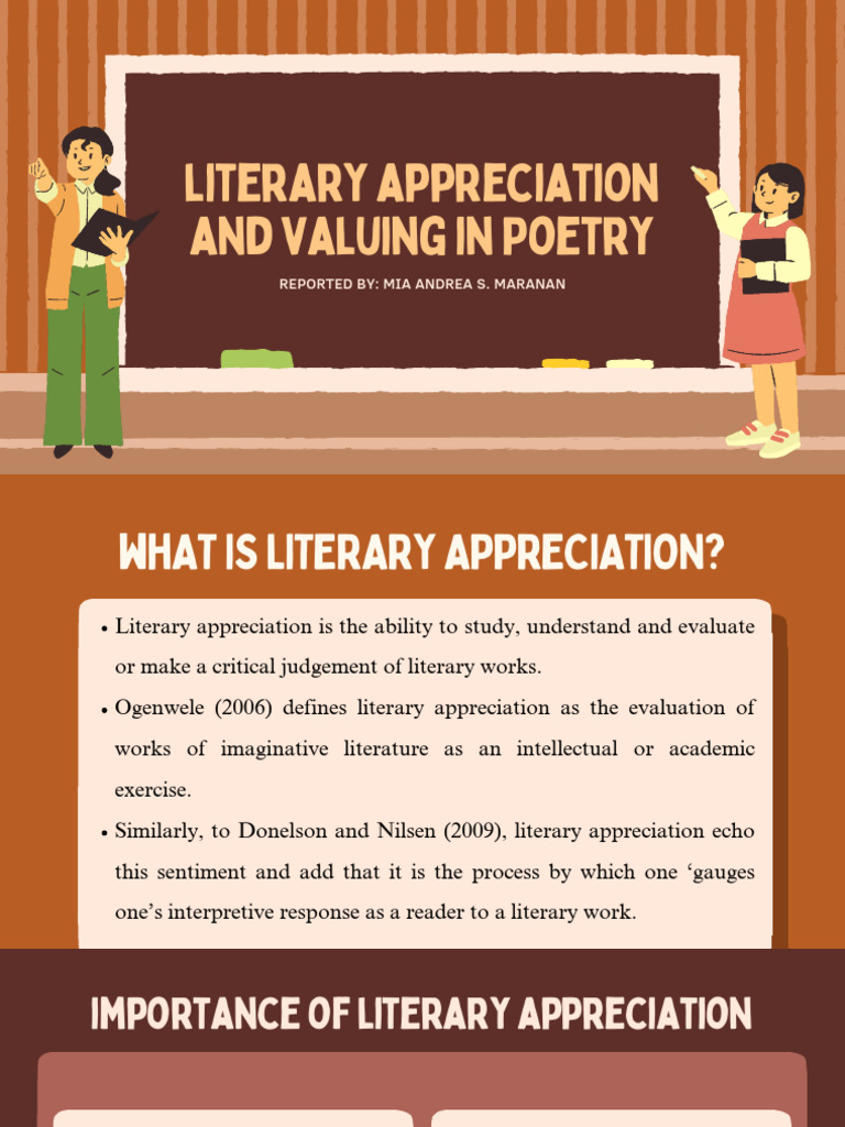 Understanding Literary Appreciation | PDF | Poetry