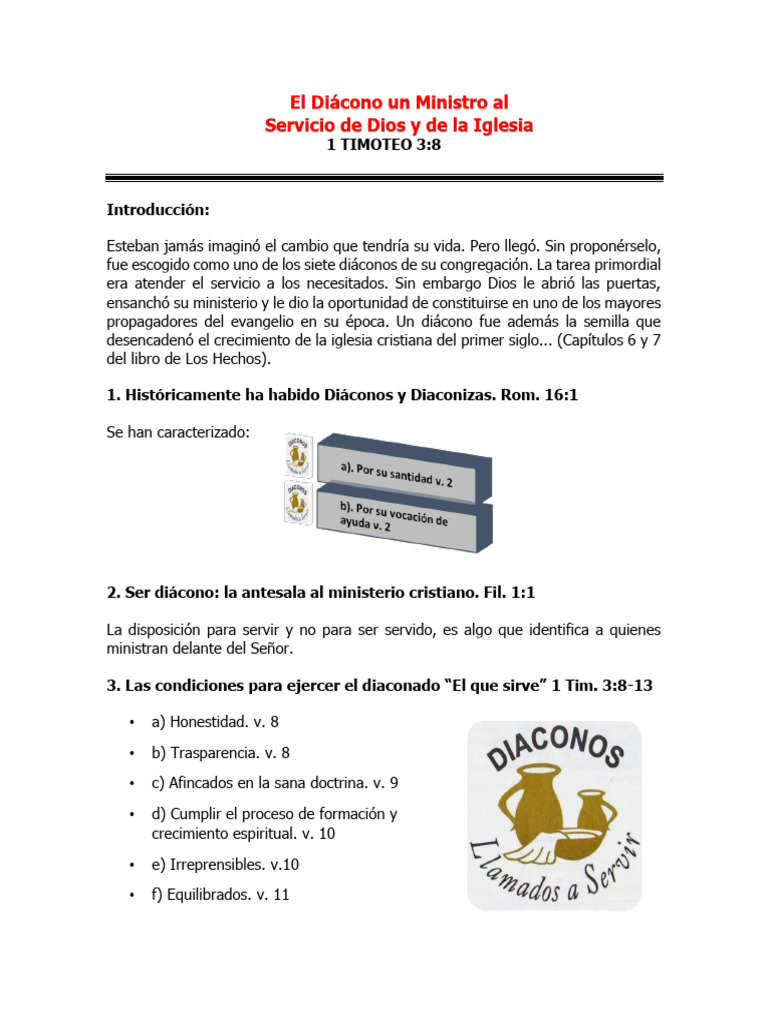 El Diácono - General | Descargar gratis PDF | Diácono | Iglesia cristiana