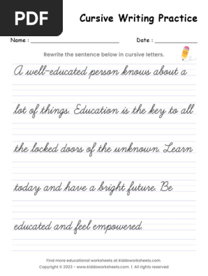 Cursive Writing Worksheet 3