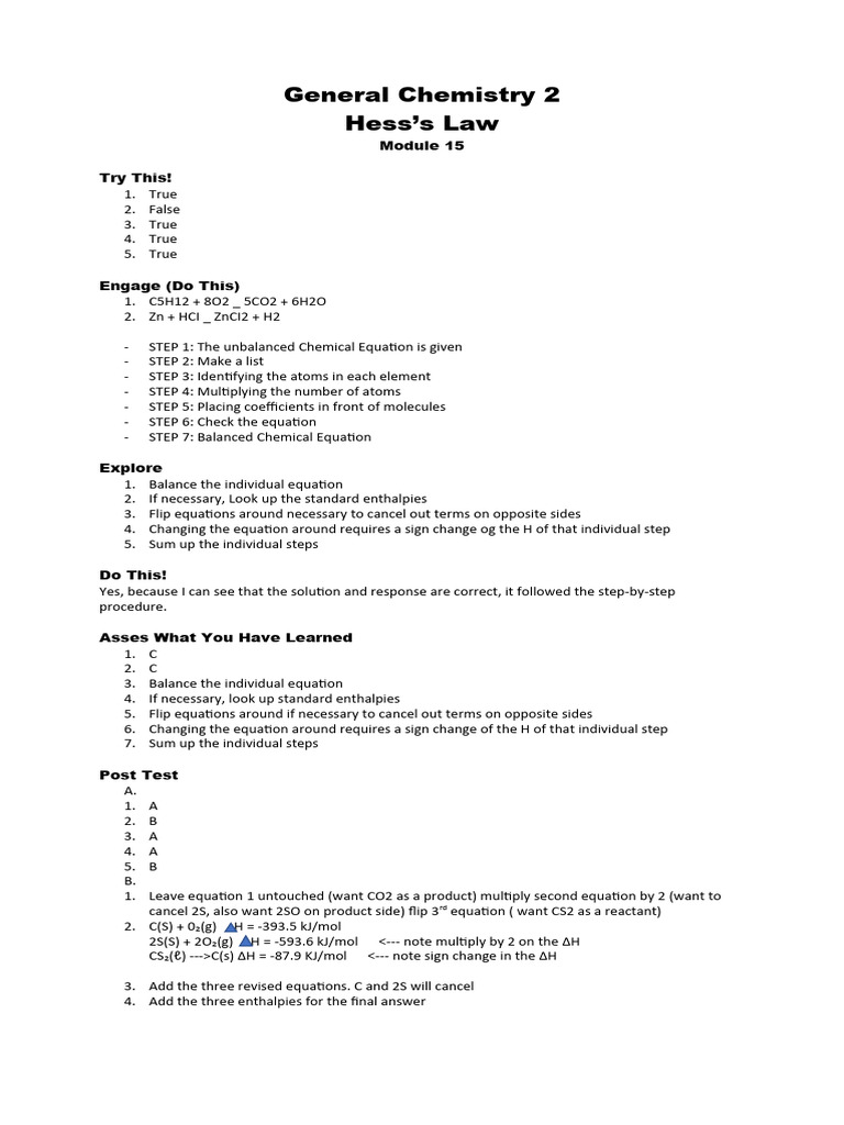 General Chemistry 2 Module 15 | PDF