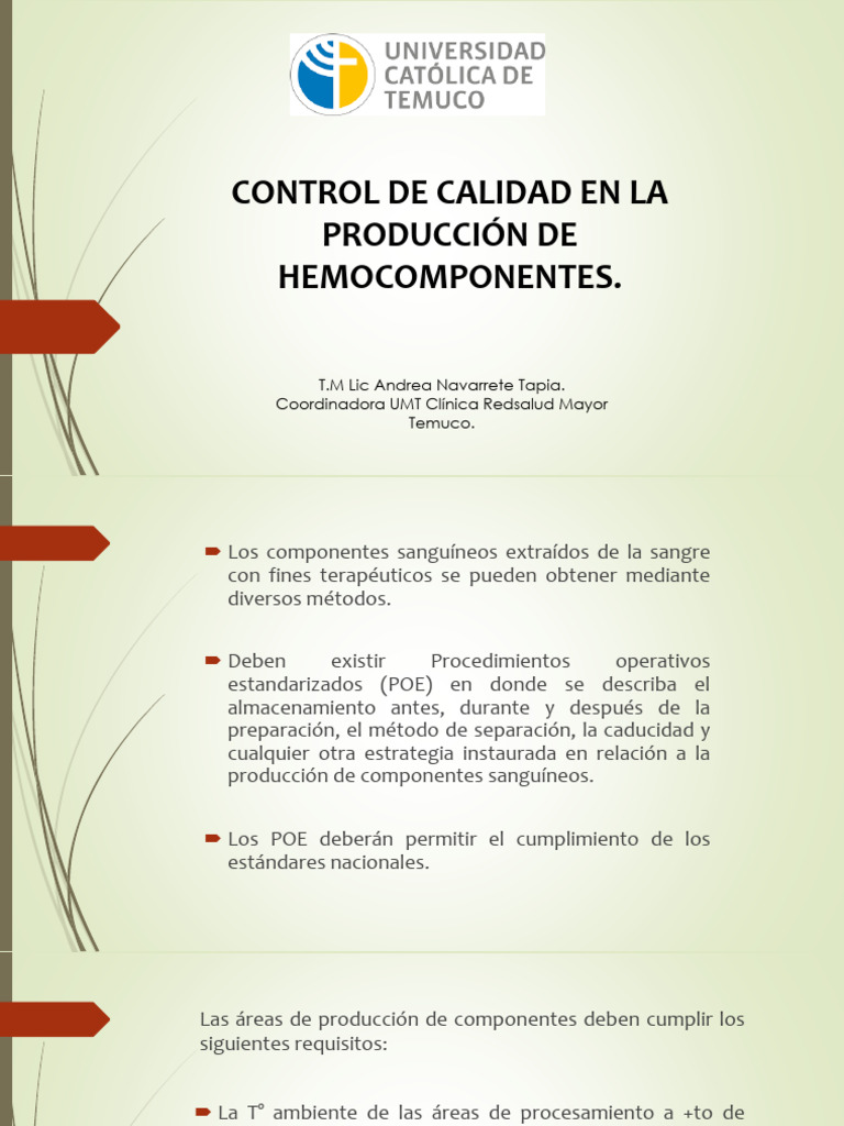 Control de Calidad en Hemocomponentes | PDF | Sangre | Contaminación