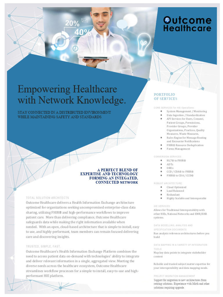 Outcome Healthcare Data Sheet of Services | PDF | Electronic Health ...