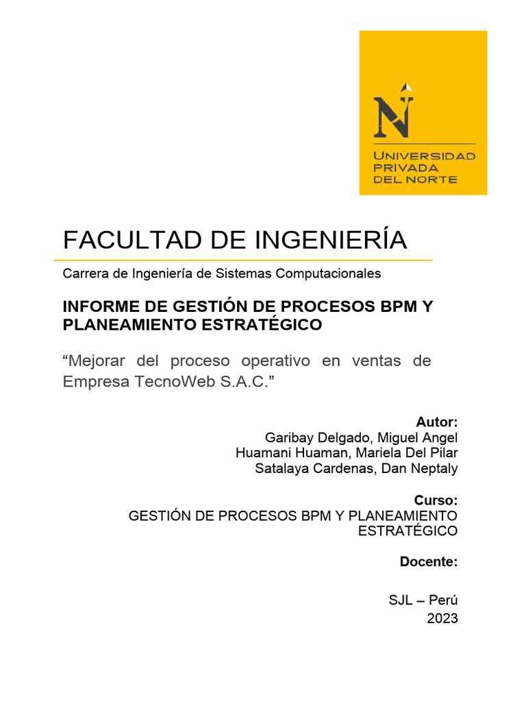 TC5 Informe Final BPM Grupo 10 | PDF | Business | Calidad (comercial)