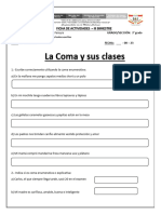 Ficha de La Coma y Sus Clases - 3er Grado - Comunicación