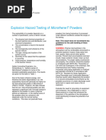 Tech Topic Explosion Hazard Testing of Microthene F Powders