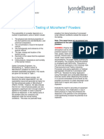 Tech Topic Explosion Hazard Testing of Microthene F Powders