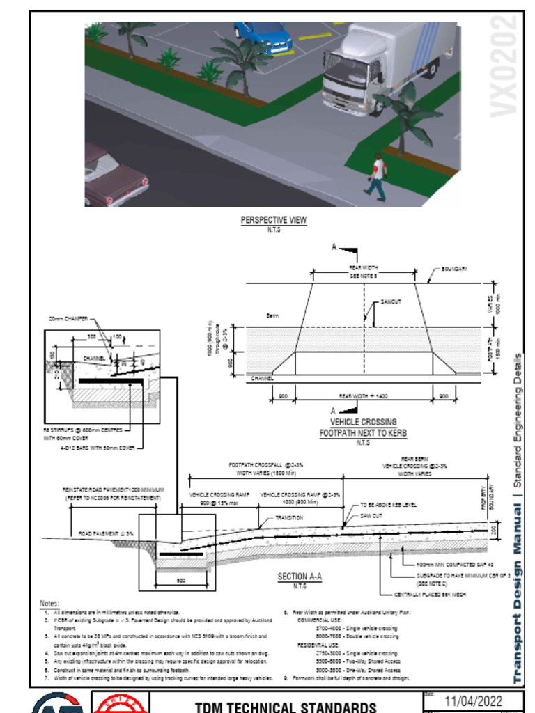 Vehicle Crossing Design Standards | PDF | Transport | Land Transport