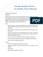 Kode Etik Dan Standar Profesi Manajemen Sumber Daya Manusia