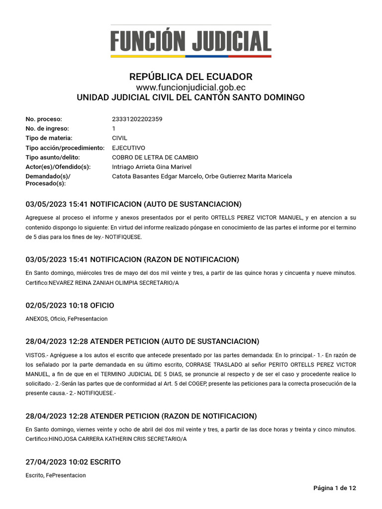 Reporte Proceso 23331-2022-02359 | PDF | Demanda judicial | Mediación