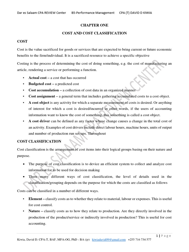 Cost Classification Methods Explained | PDF | Cost Of Goods Sold ...