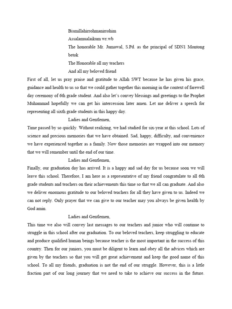 Farewell Ceremony of Grade 6 | PDF | Prayer | Religious Belief And Doctrine
