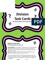 Division Task Cards: Four-Digit Dividends and Two-Digit Divisors