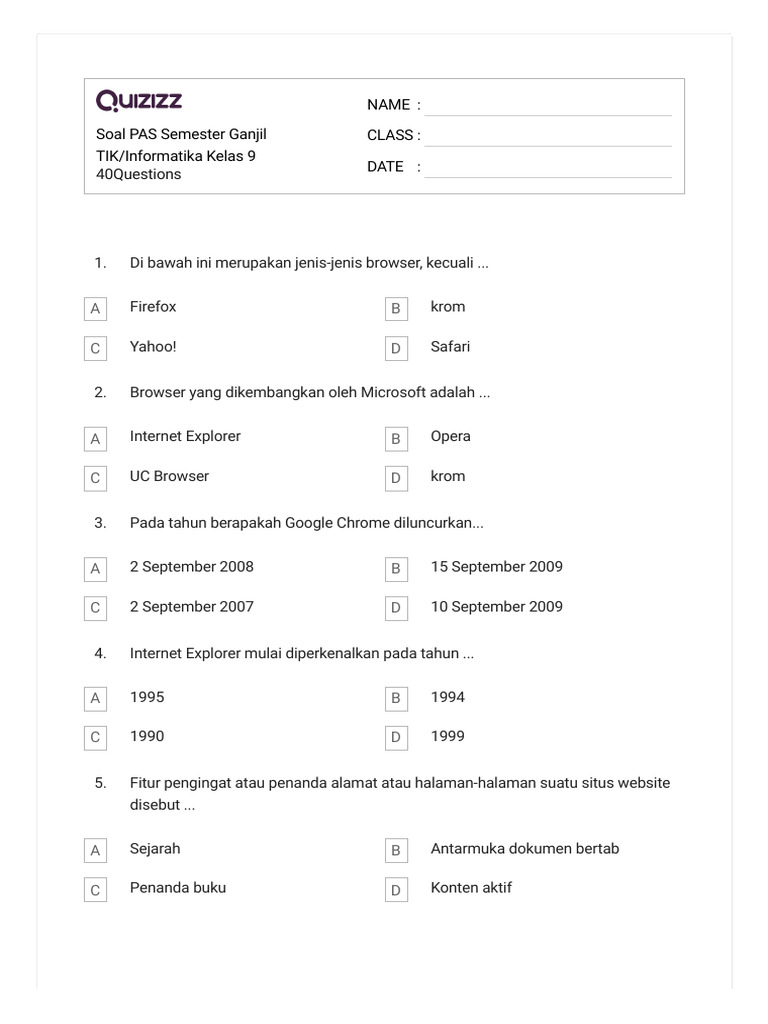Soal Pas Informatika Kelas 9 Ganjil Pdf Seni Komputer