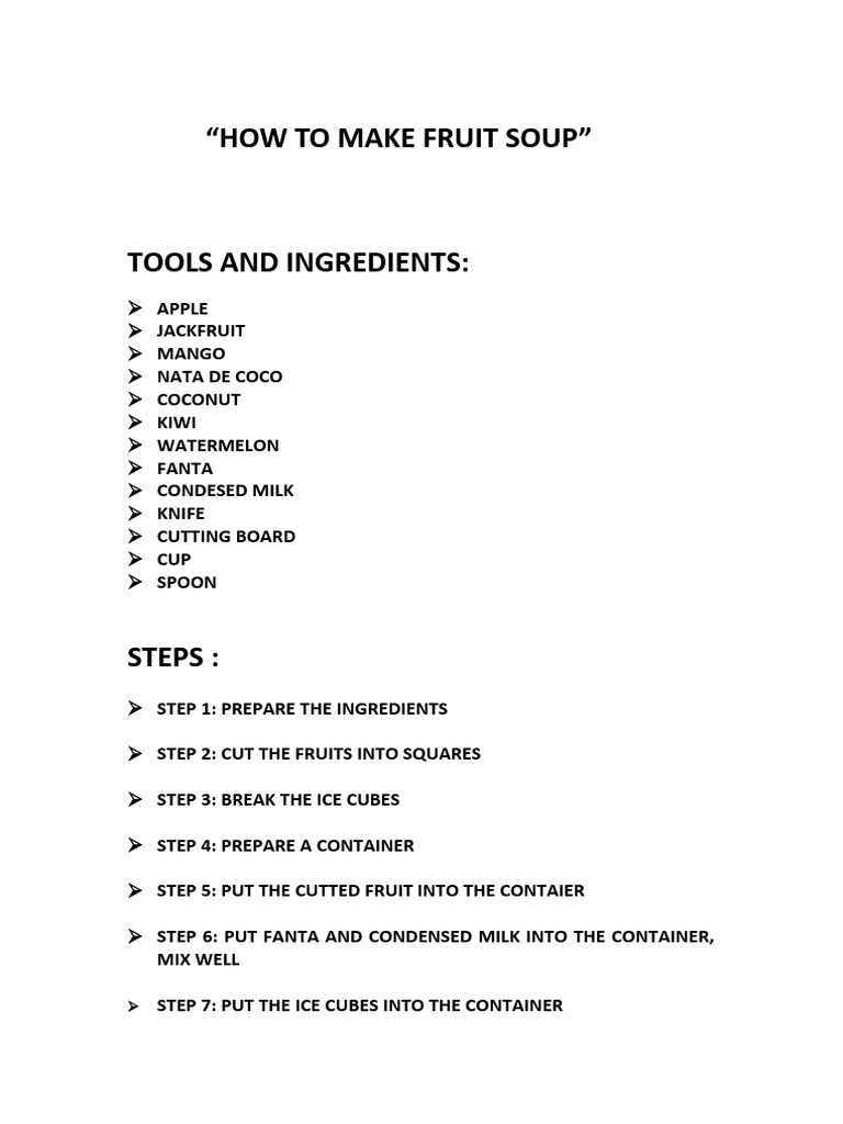 How To Make Fruit Soup PDF