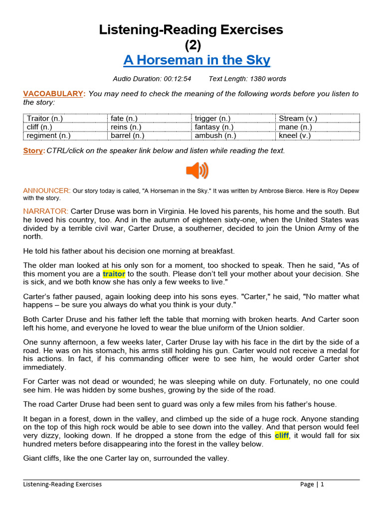 A Horseman In The Sky Study Guide – DQJJN