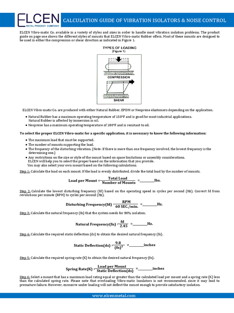 Calculation Guide of Vibration Isolators & Noise Control PDF