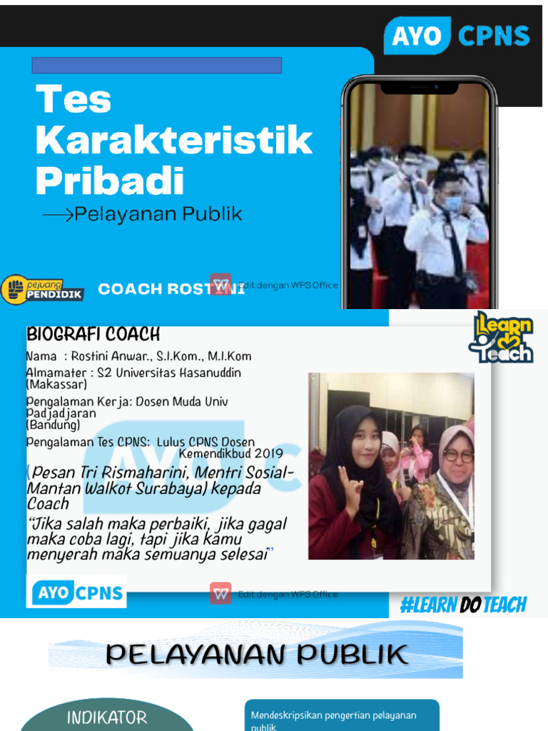Biografi Coach Rostini Anwar dan Pelayanan Publik | PDF