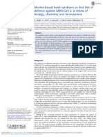 Alcohol Based Hand Sanitisers As First Line of Defence Against Sars Cov 2 A Review of Biology Chemistry and Formulations