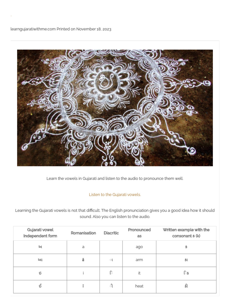 Gujarati Vowels Learn Gujarati Language For English Speakers