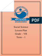 Grade VII Social Science Lesson Plan Term-1