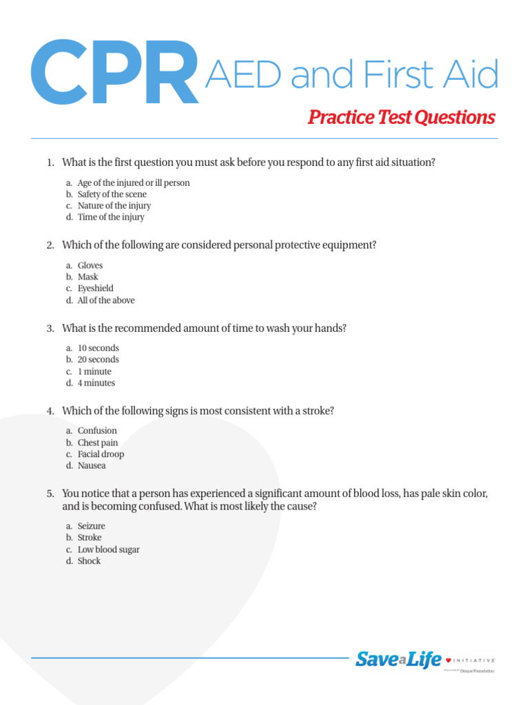 CPR Additional Questions PDF Cardiopulmonary Resuscitation First Aid