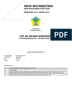 SILABUS MATEMATIKA KELAS 6 SEMESTER 1 Dan 2 Tahun 2022-2023 OKE