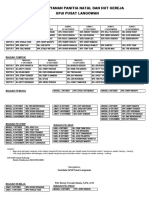 Jadwal Pelayanan Panitia Natal Dan Hut Gereja