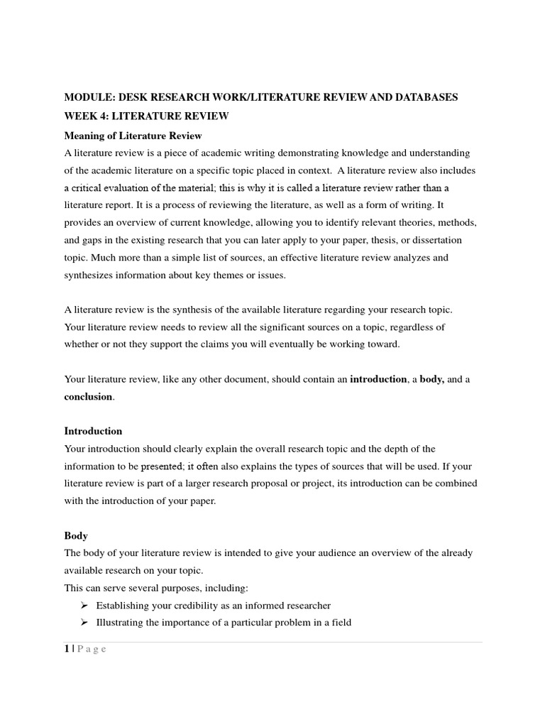 FET 401 Week 4 Lecture Note | PDF | Literature Review | Methodology