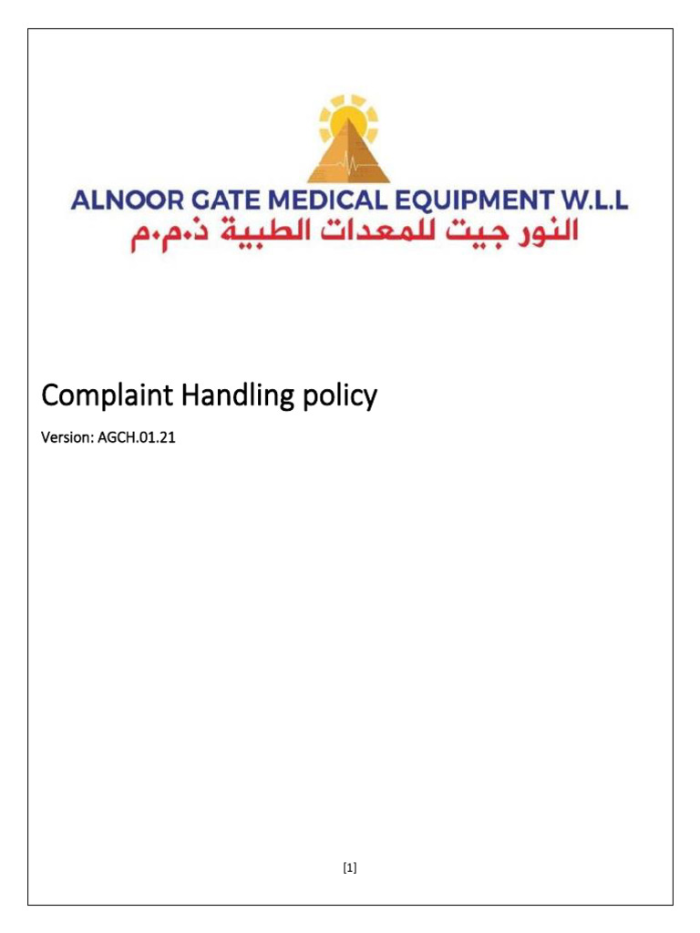 Ar Complaint Policy | PDF | Complaint | Information
