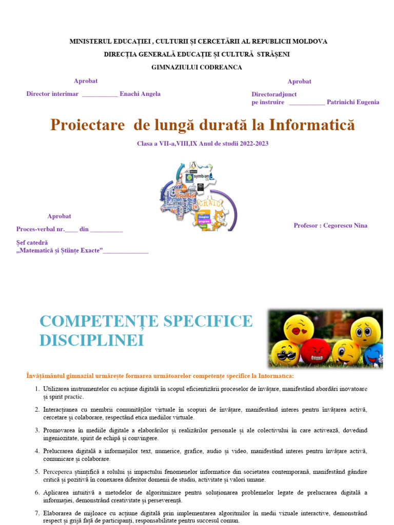 Proiectare de Lunga Durata La Informatica | PDF