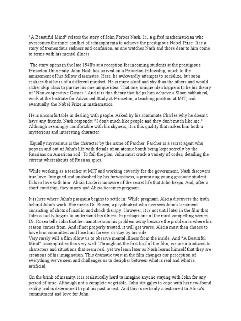 a beautiful mind essay