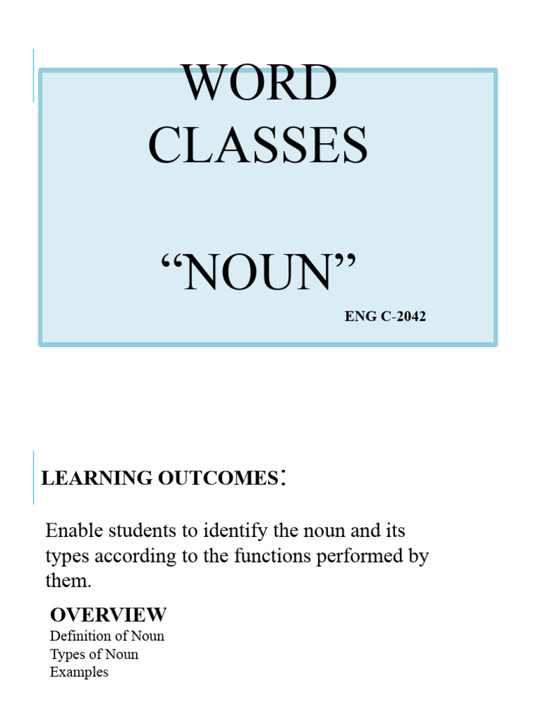 Lecture 2 Nouns and Type of Nouns PDF