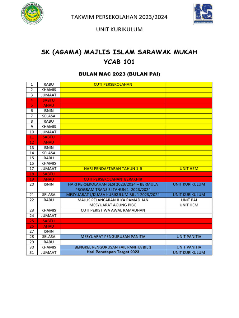 Takwim 2023 2024 PDF