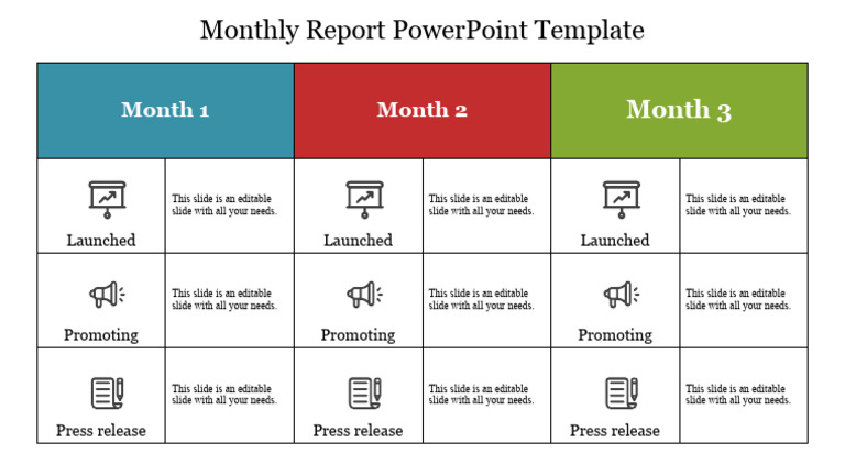 Editable Monthly Report Template | PDF