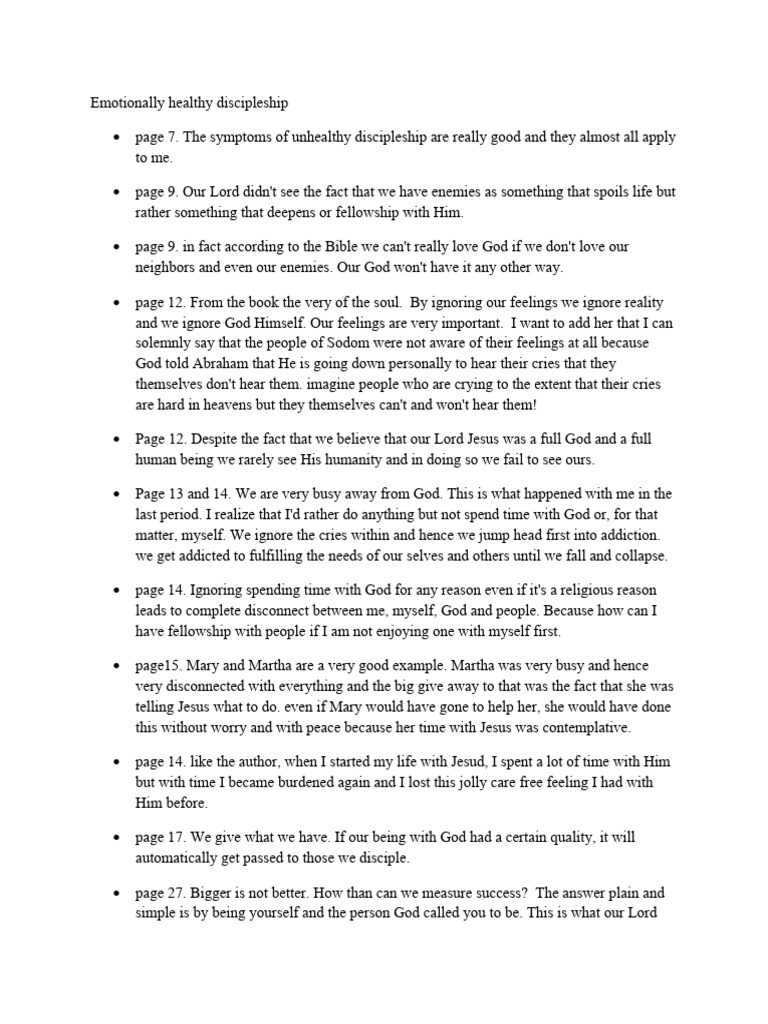 Emotionally Healthy Discipleship Pdf Jesus Disciple Christianity