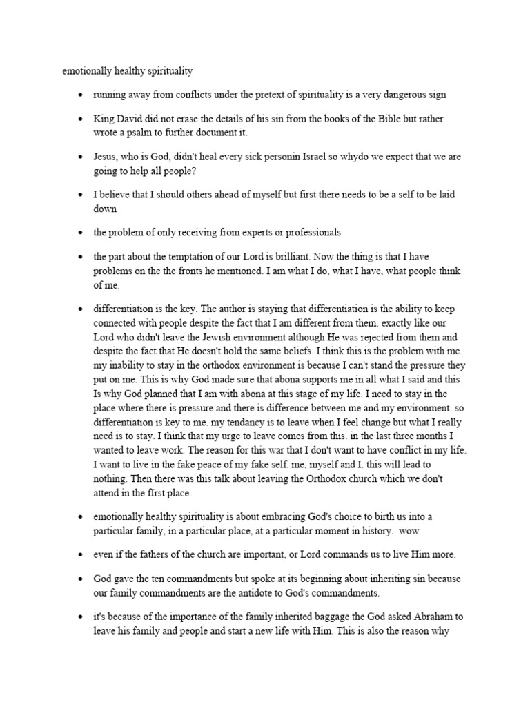 Emotionally Healthy Spirituaity | PDF | Jesus | Ten Commandments