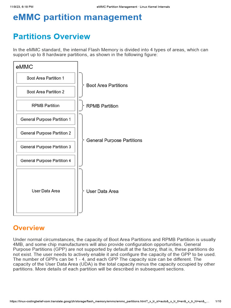 EMMC Partition Management Linux Kernel Internals by SSM PDF Booting