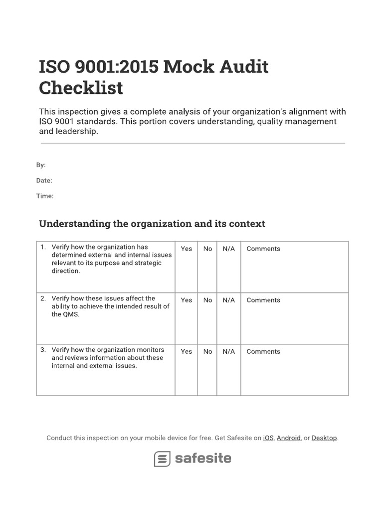 Check List Iso 90012015 Docsity Vrogueejemplo De Check List