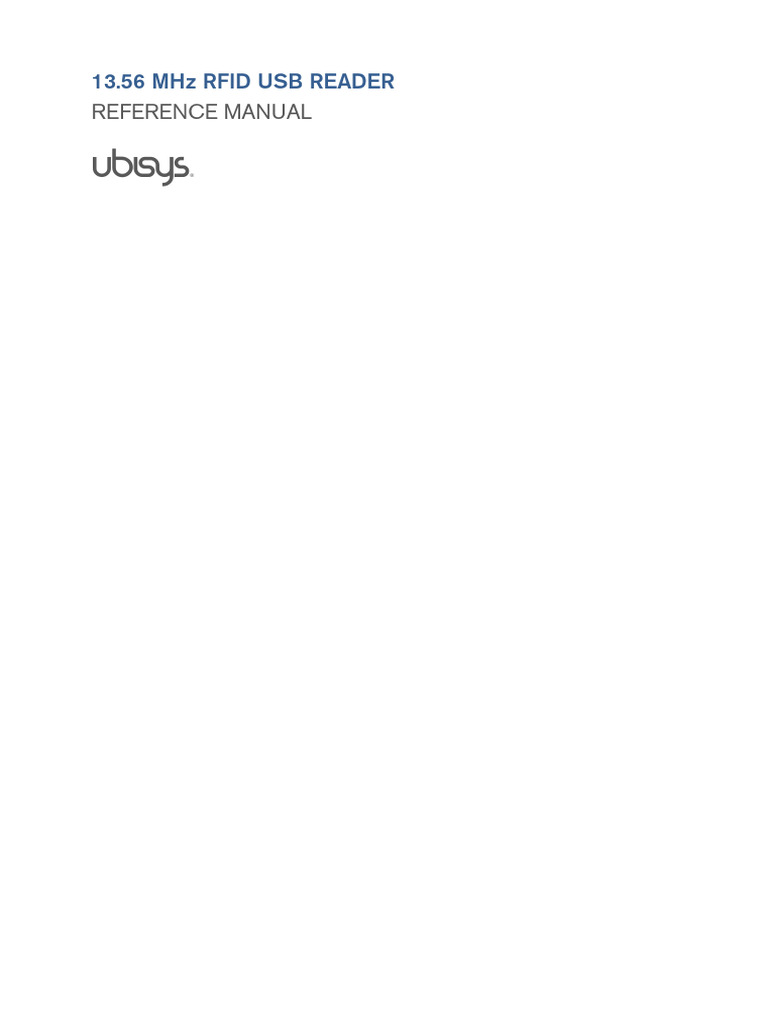 Ubisys rfid manual pdf usb device driver