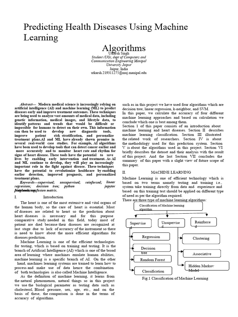 Predicting Heart Diseases with ML Algorithms | PDF | Machine Learning ...