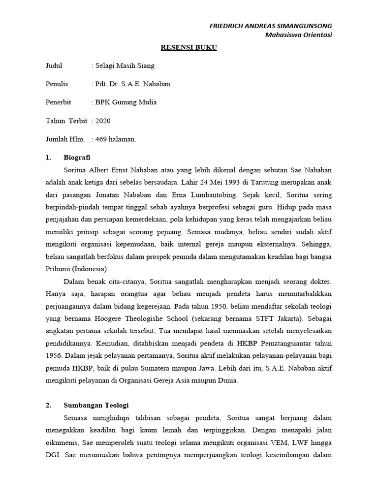 Teologi Keadilan S.A.E. Nababan | PDF