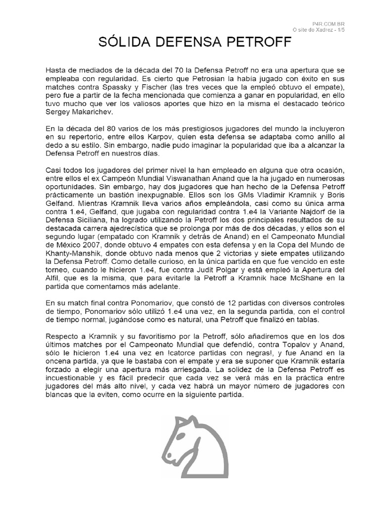 Sólida Defensa Petroff | PDF