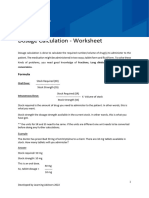 Maths For Midwifery and Nursing Dosage Calculation - Worksheet - 2022