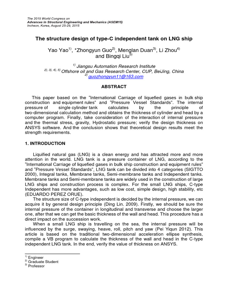 C-Type LNG Tank Design Analysis | PDF | Liquefied Natural Gas | Stress ...