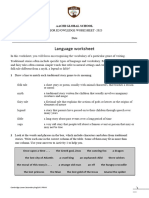 LS English 8 Lang Worksheet 2.2