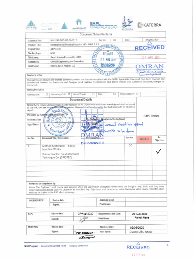 Epoxy Injection Method Statement | PDF | Concrete | Epoxy
