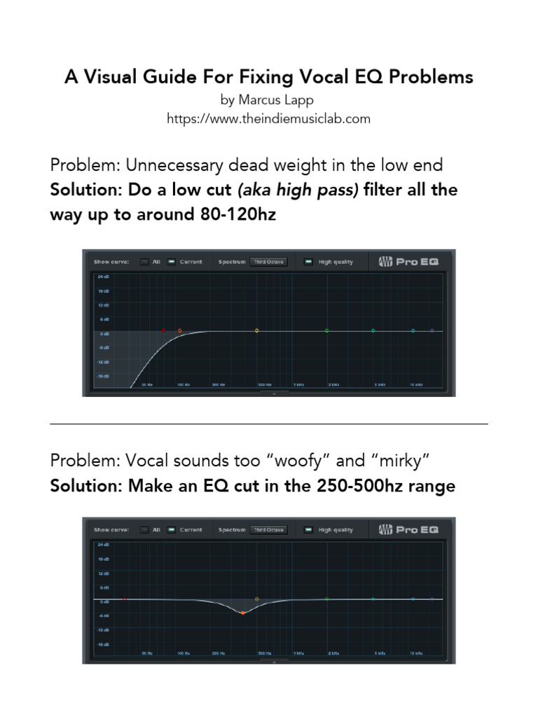 Vocal EQ Fixes: A Visual Guide | PDF | Language Arts & Discipline ...